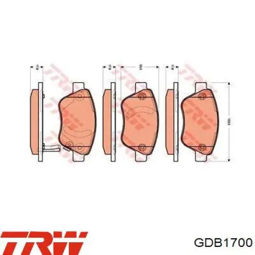 Передние тормозные колодки GDB1700 TRW
