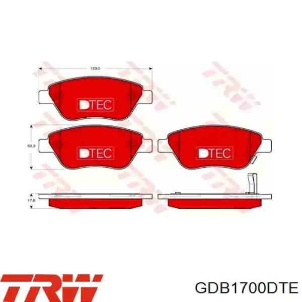 Колодки TRW GDB1700DTE цена, от 23.84 USD