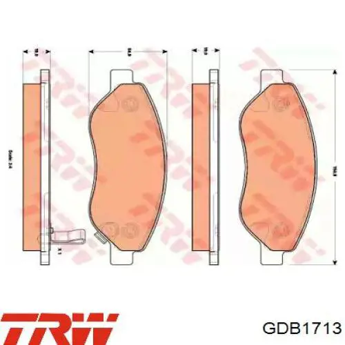 GDB1713 TRW колодки тормозные передние дисковые