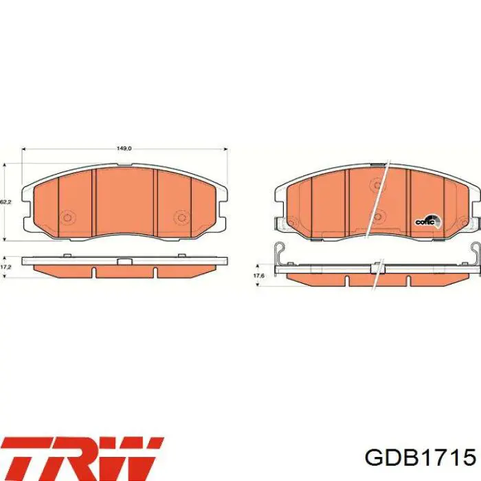 Купить GDB1715 TRW Колодки тормозные