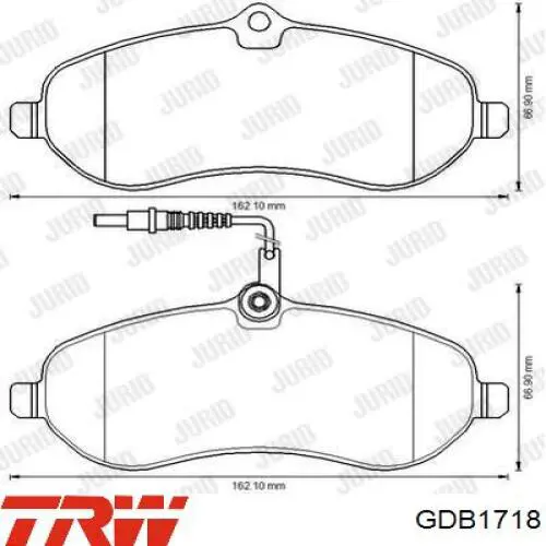 Передние тормозные колодки GDB1718 TRW