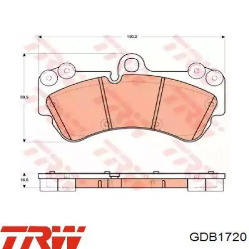 GDB1720 TRW колодки тормозные передние дисковые