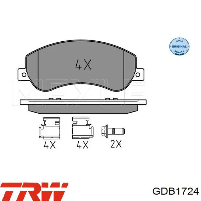 Купить GDB1724 TRW Колодки тормозные