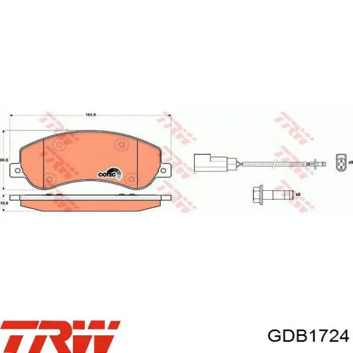 Передние тормозные колодки GDB1724 TRW