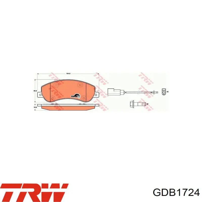 Купить GDB1724 TRW Колодки тормозные