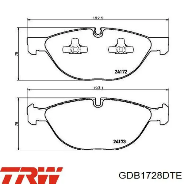 Колодки TRW GDB1728DTE цена, от 81.76 USD