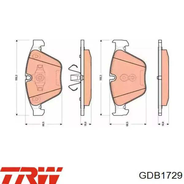 Передние тормозные колодки GDB1729 TRW