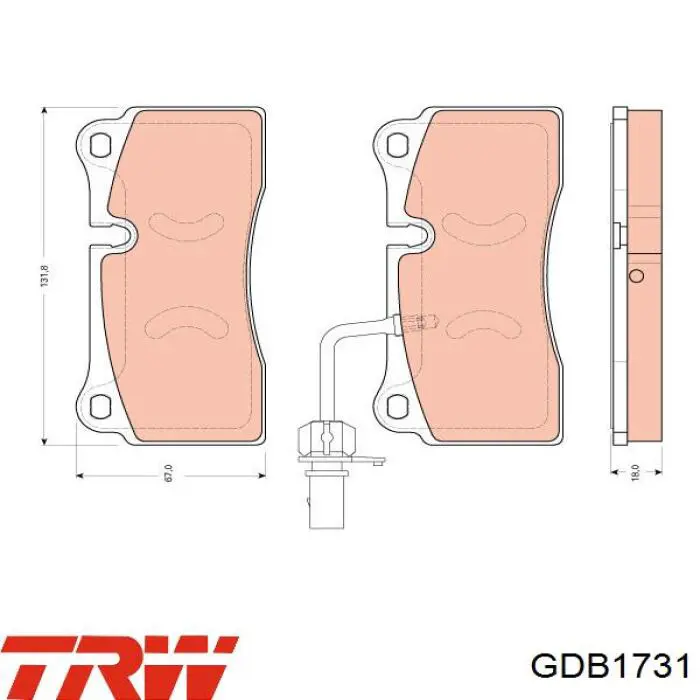 GDB1731 TRW колодки тормозные задние дисковые