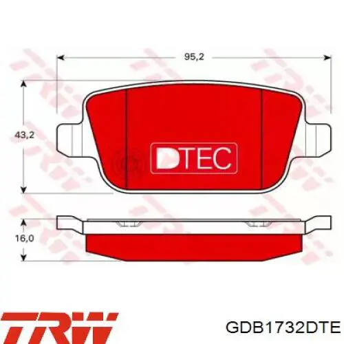 Колодки дисковые  TRW GDB1732DTE цена, от 20.63 USD