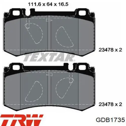Купить GDB1735 TRW Колодки тормозные задние, дисковые
