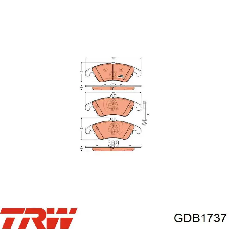 Передние тормозные колодки GDB1737 TRW