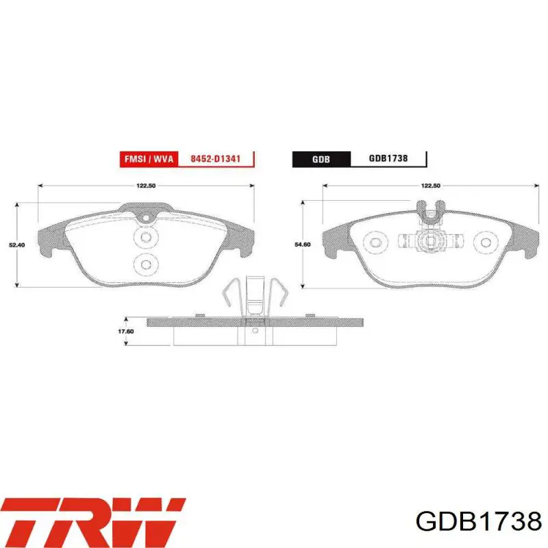 Купить GDB1738 TRW Колодки тормозные задние, дисковые