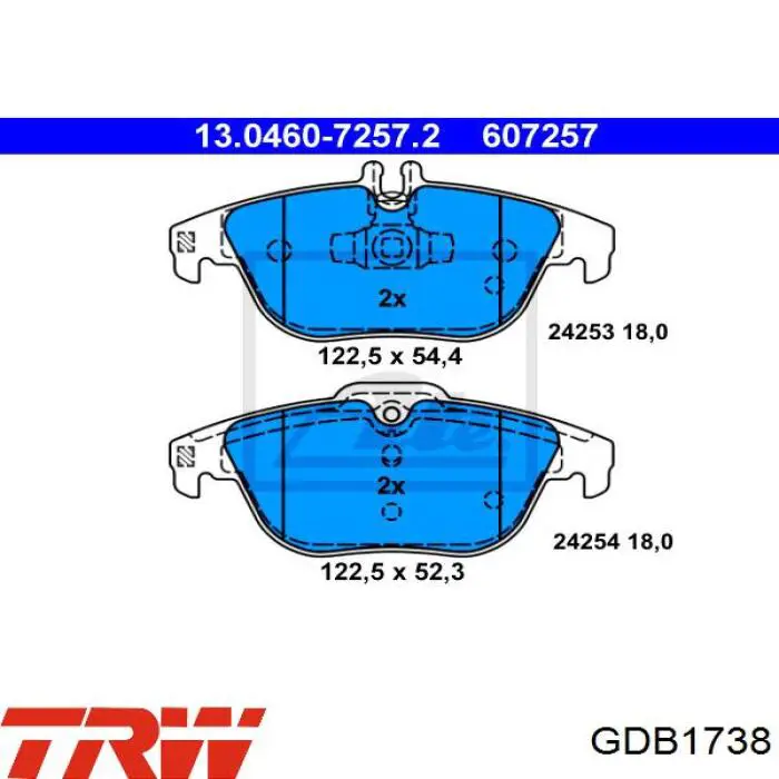 Задние тормозные колодки GDB1738 TRW