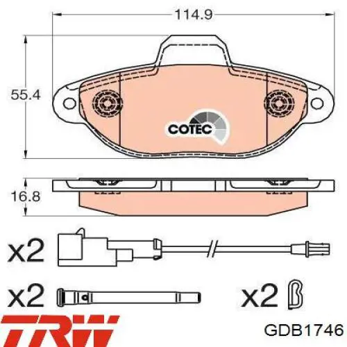 Тормозные колодки TRW GDB1746