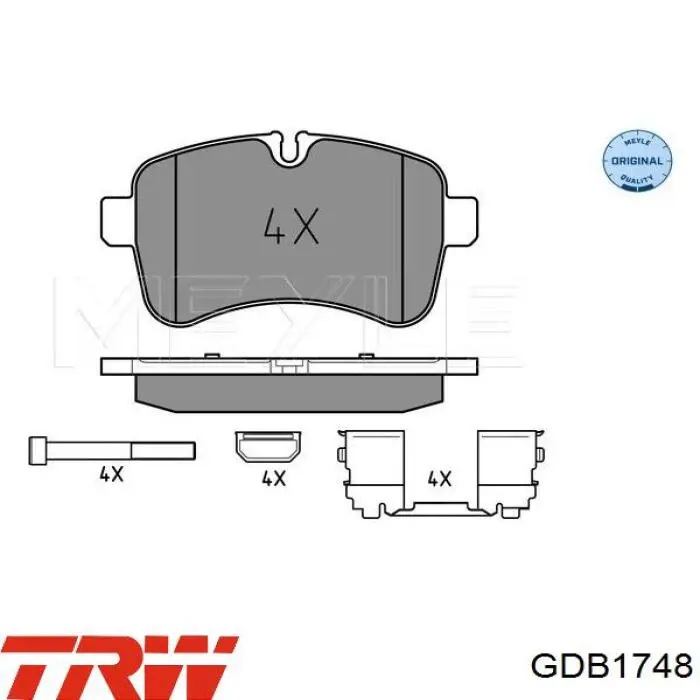 Задние тормозные колодки GDB1748 TRW