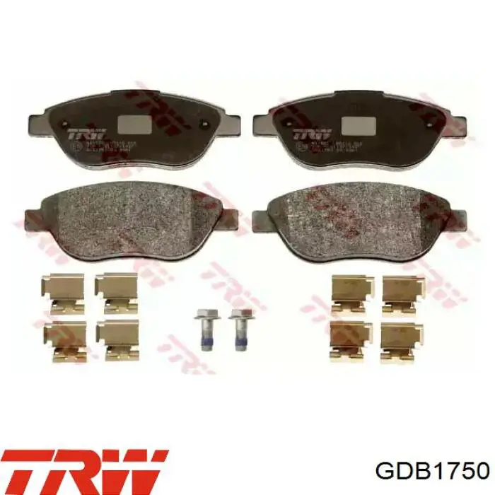 GDB1750 TRW колодки тормозные передние дисковые