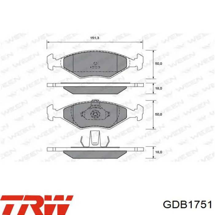 Тормозные колодки TRW GDB1751