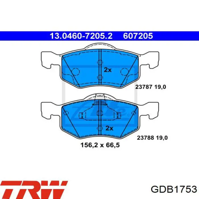 Купить GDB1753 TRW Колодки тормозные