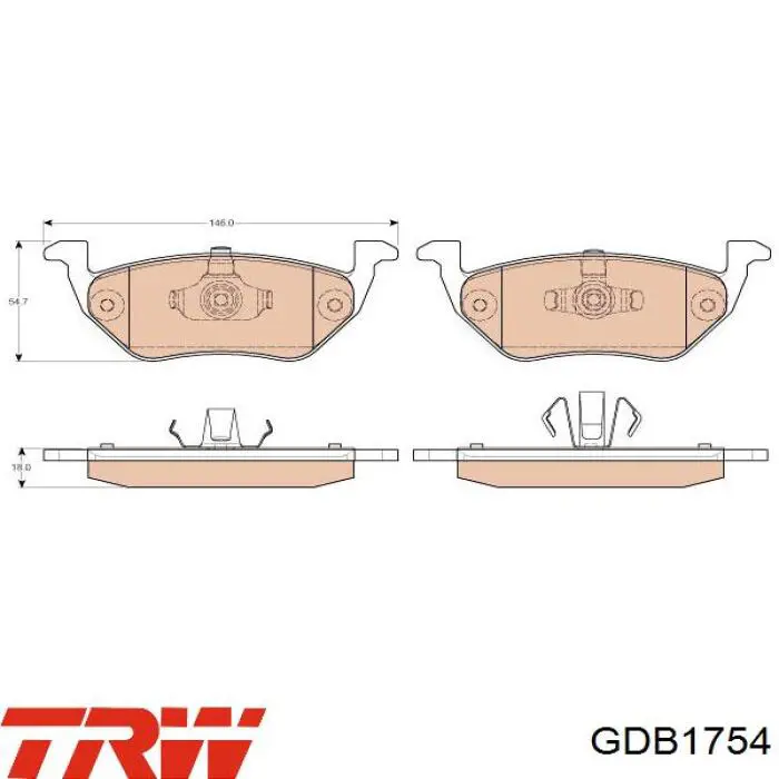 GDB1754 TRW колодки тормозные задние дисковые