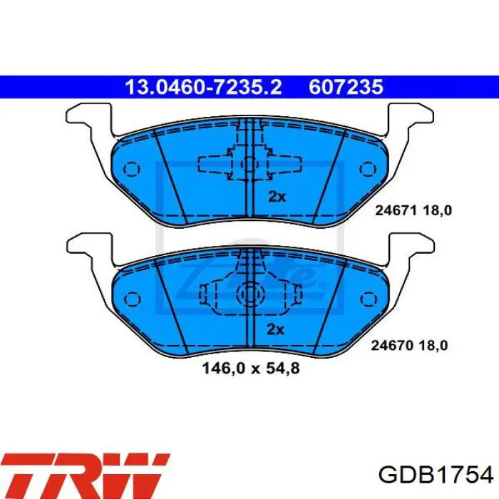 Купить ZX1050 Wagner Колодки тормозные задние, дисковые