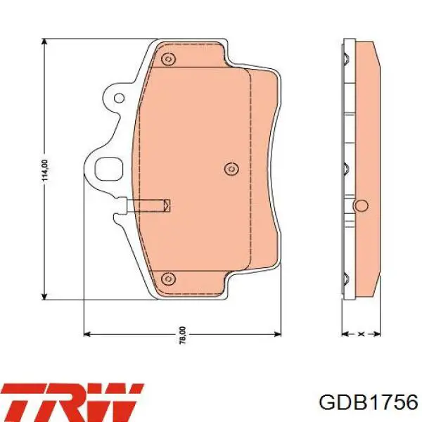 Передние тормозные колодки GDB1756 TRW