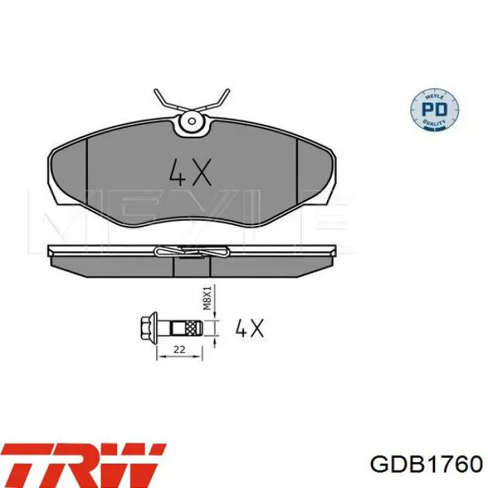 GDB1760 TRW Колодки передние