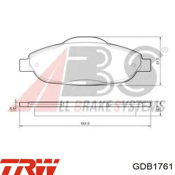 Тормозные колодки TRW GDB1761