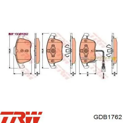 Передние тормозные колодки GDB1762 TRW