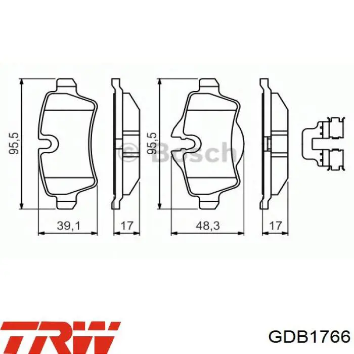 Купить GDB1766 TRW Колодки тормозные задние, дисковые