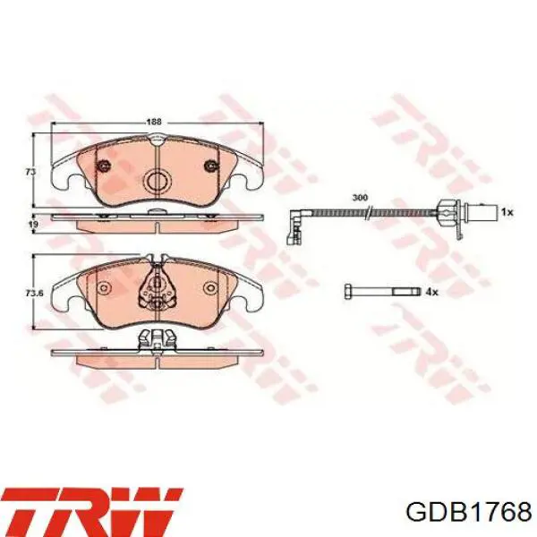 Передние тормозные колодки GDB1768 TRW