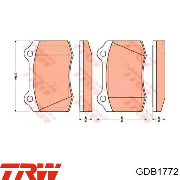 Передние тормозные колодки GDB1772 TRW