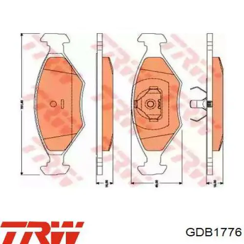 Купить GDB1776 TRW Колодки тормозные