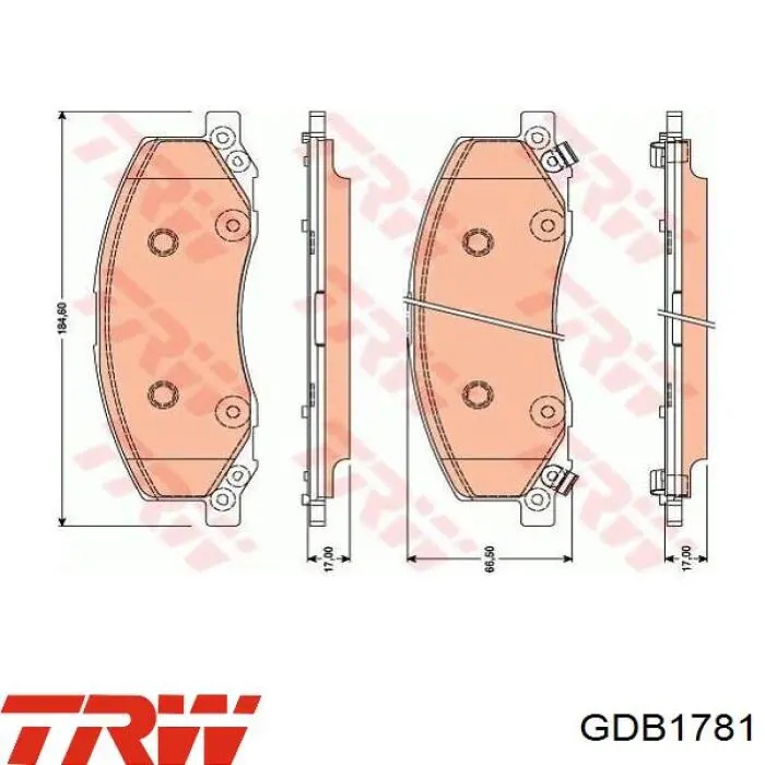 Передние тормозные колодки GDB1781 TRW