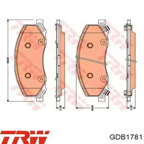 GDB1781 TRW Колодки передние