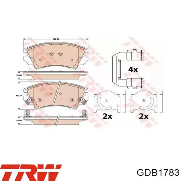 Передние тормозные колодки GDB1783 TRW