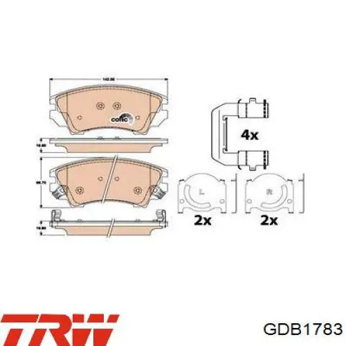 Передние тормозные колодки GDB1783 TRW