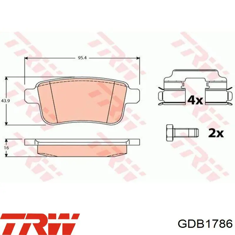 GDB1786 TRW Колодки тормозные дисковые комплект