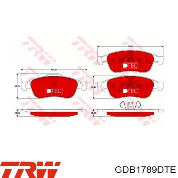 GDB1789DTE TRW колодки тормозные передние дисковые