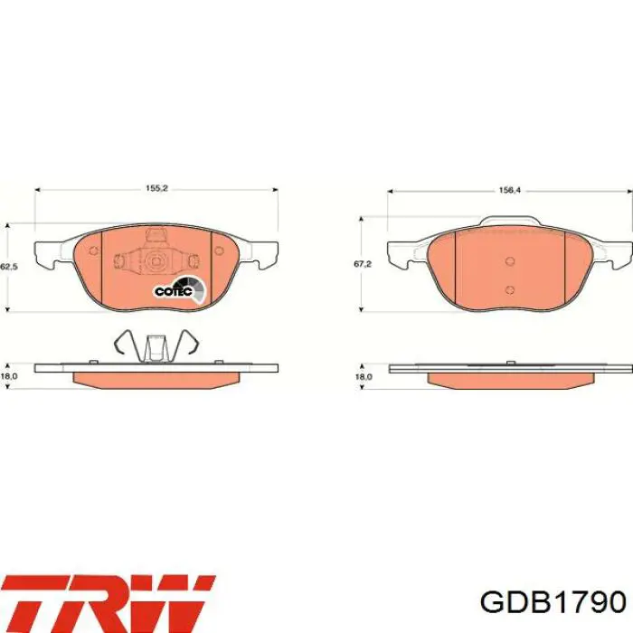 GDB1790 TRW Колодки передние
