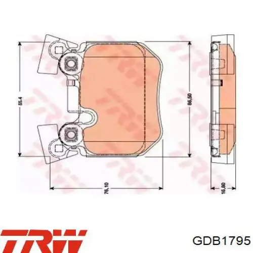 GDB1795 TRW колодки тормозные задние дисковые