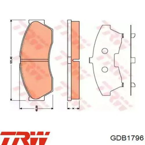 Передние тормозные колодки GDB1796 TRW