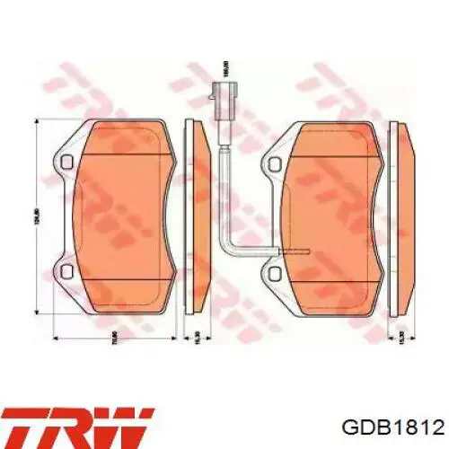 Передние тормозные колодки GDB1812 TRW