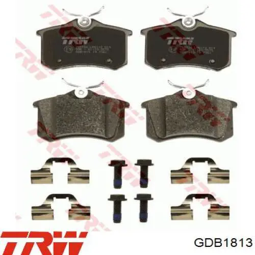 Задние тормозные колодки GDB1813 TRW