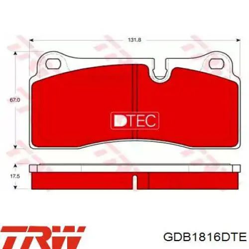 GDB1816DTE TRW колодки тормозные задние дисковые