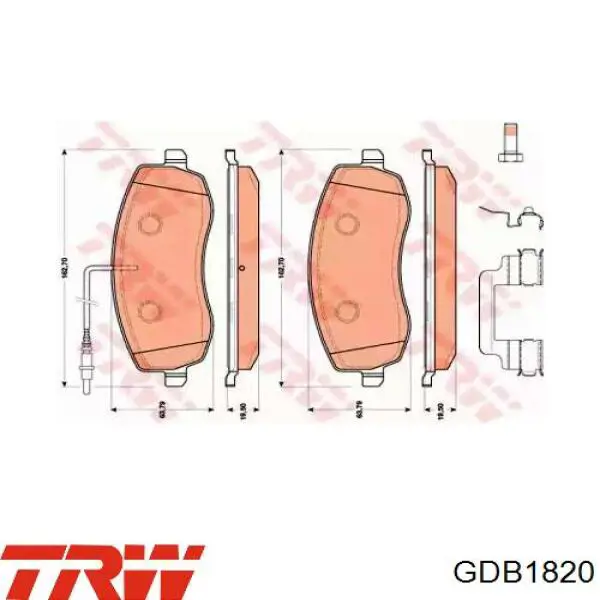 Передние тормозные колодки GDB1820 TRW