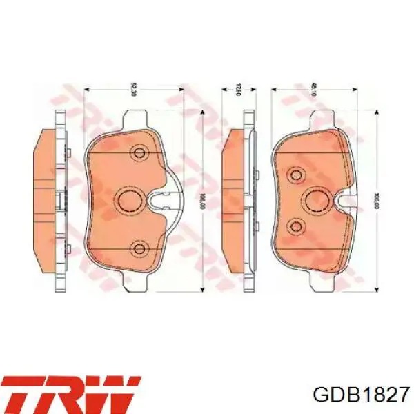 Задние тормозные колодки GDB1827 TRW