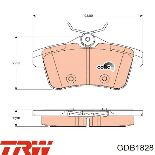 Купить GDB1828 TRW Колодки тормозные задние, дисковые