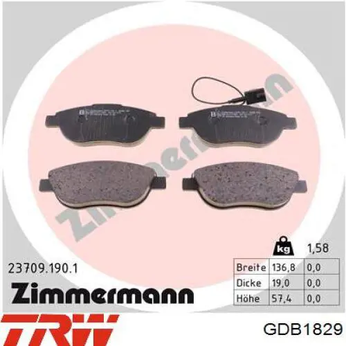 Тормозные колодки TRW GDB1829