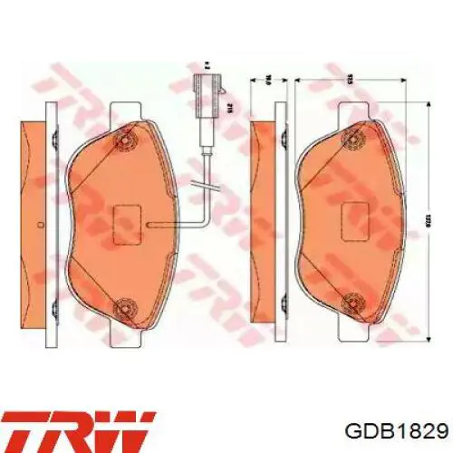GDB1829 TRW колодки тормозные передние дисковые