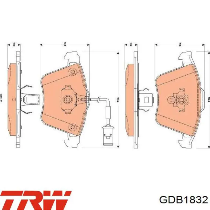 GDB1832 TRW передние тормозные колодки